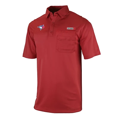 Men's Columbia Red Toronto Blue Jays Flycaster Pocket Polo