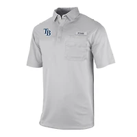 Men's Columbia Gray Tampa Bay Rays Flycaster Pocket Polo