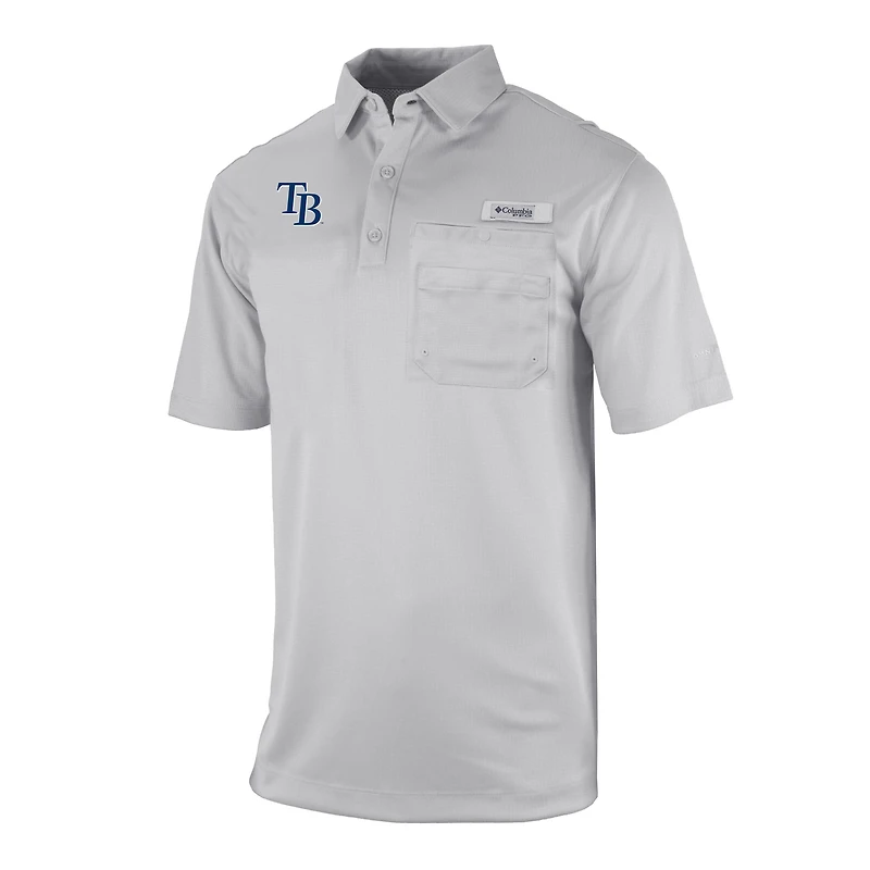 Men's Columbia Gray Tampa Bay Rays Flycaster Pocket Polo