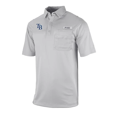 Men's Columbia Gray Tampa Bay Rays Flycaster Pocket Polo