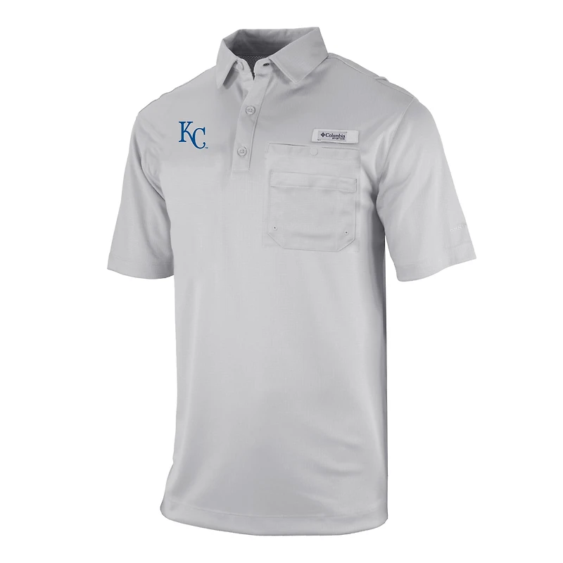 Men's Columbia Gray Kansas City Royals Flycaster Pocket Polo