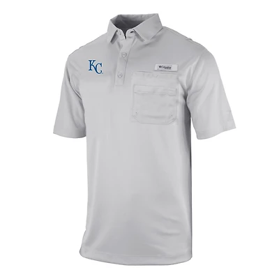 Men's Columbia Gray Kansas City Royals Flycaster Pocket Polo