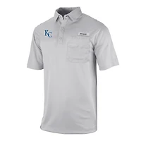Men's Columbia Gray Kansas City Royals Flycaster Pocket Polo