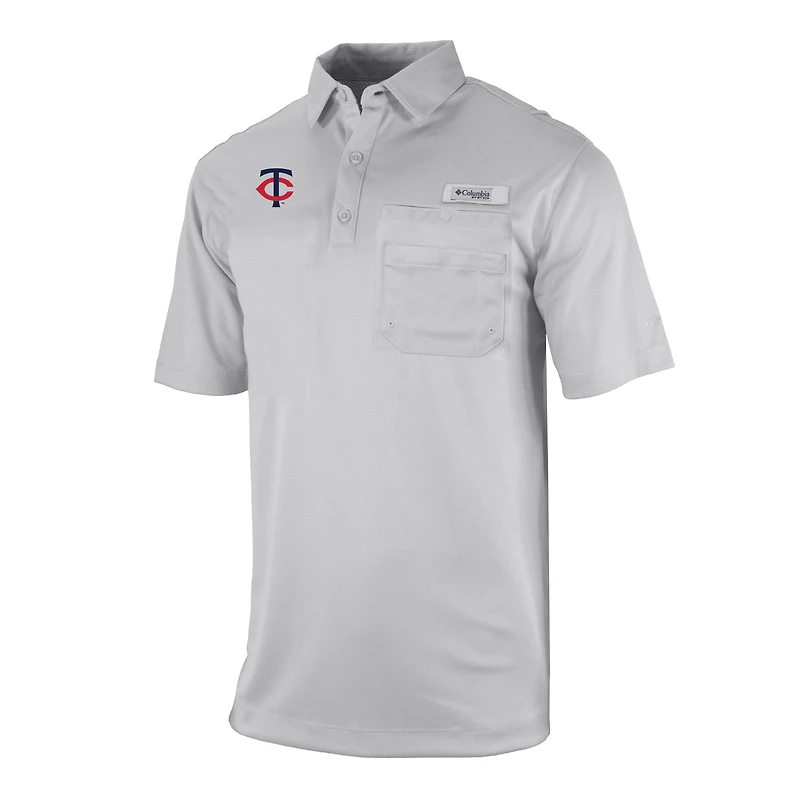Men's Columbia Gray Minnesota Twins Flycaster Pocket Polo