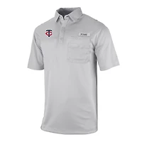 Men's Columbia Gray Minnesota Twins Flycaster Pocket Polo