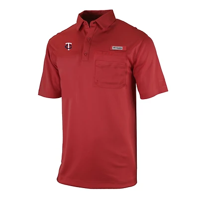 Men's Columbia Red Minnesota Twins Flycaster Pocket Polo