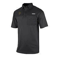 Men's Columbia Black Pittsburgh Pirates Flycaster Pocket Polo