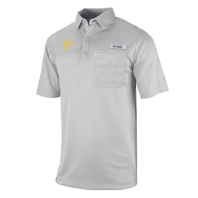 Men's Columbia Gray Pittsburgh Pirates Flycaster Pocket Polo