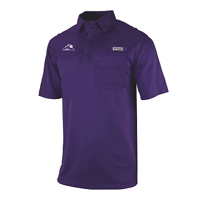 Men's Columbia Purple Colorado Rockies Flycaster Pocket Polo