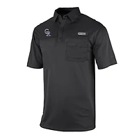 Men's Columbia Black Colorado Rockies Flycaster Pocket Polo