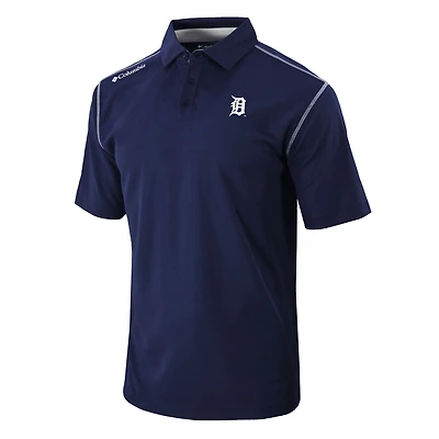Men's Columbia Navy Detroit Tigers Omni-Wick Shotgun Polo