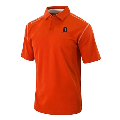 Men's Columbia Orange Detroit Tigers Omni-Wick Shotgun Polo