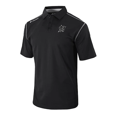 Men's Columbia Miami Marlins Omni-Wick Shotgun Polo