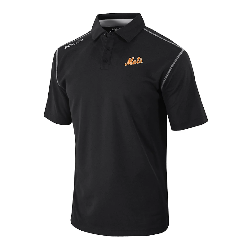 Men's Columbia Black New York Mets Omni-Wick Shotgun Polo