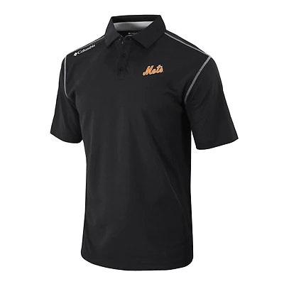 Men's Columbia Black New York Mets Omni-Wick Shotgun Polo