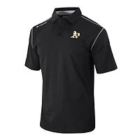 Men's Columbia Black Athletics Omni-Wick Shotgun Polo