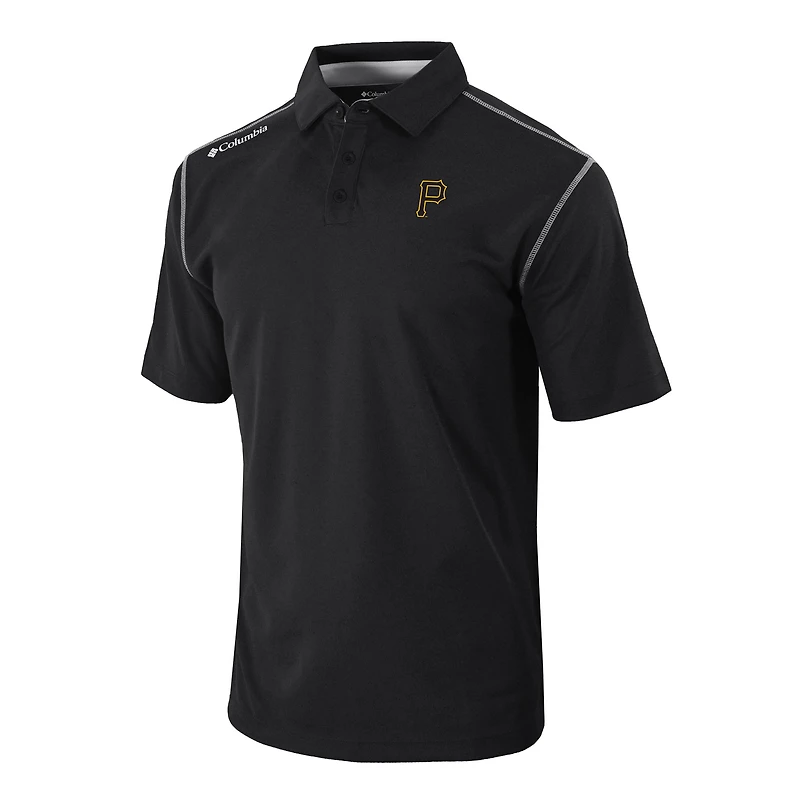 Men's Columbia Black Pittsburgh Pirates Omni-Wick Shotgun Polo