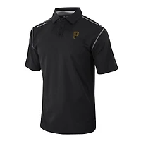 Men's Columbia Black Pittsburgh Pirates Omni-Wick Shotgun Polo