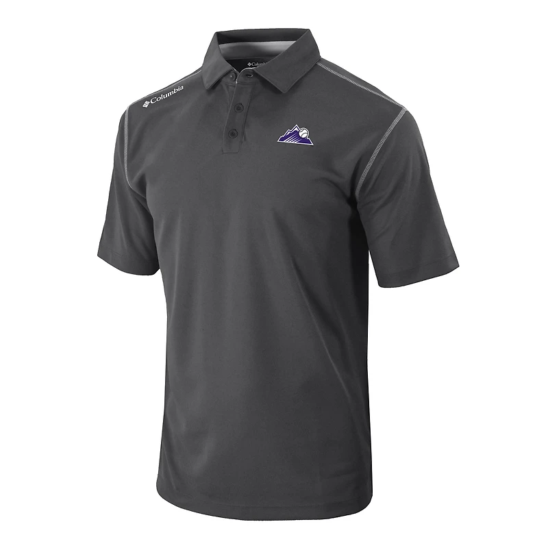 Men's Columbia Gray Colorado Rockies Omni-Wick Shotgun Polo