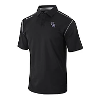 Men's Columbia Black Colorado Rockies Omni-Wick Shotgun Polo