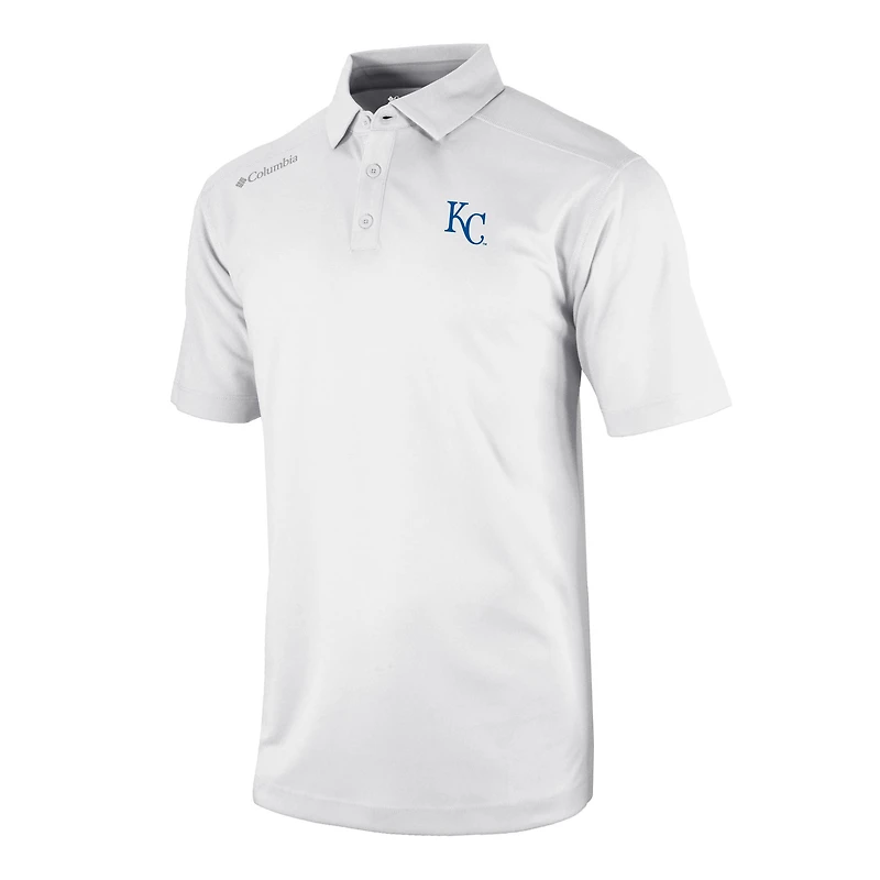 Men's Columbia White Kansas City Royals Omni-Wick Shotgun Polo