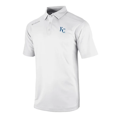 Men's Columbia White Kansas City Royals Omni-Wick Shotgun Polo