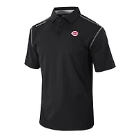 Men's Columbia Black Cincinnati Reds Omni-Wick Shotgun Polo