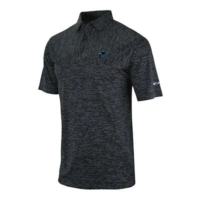 Men's Columbia Black Miami Marlins Heading Out Polo