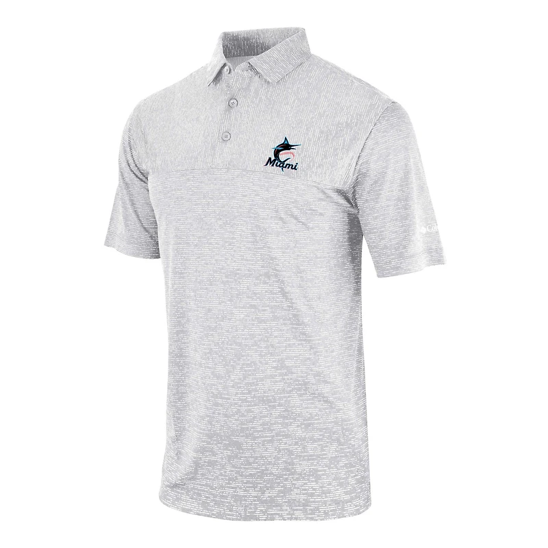 Men's Columbia Gray Miami Marlins Heading Out Polo