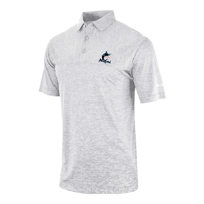 Men's Columbia Gray Miami Marlins Heading Out Polo