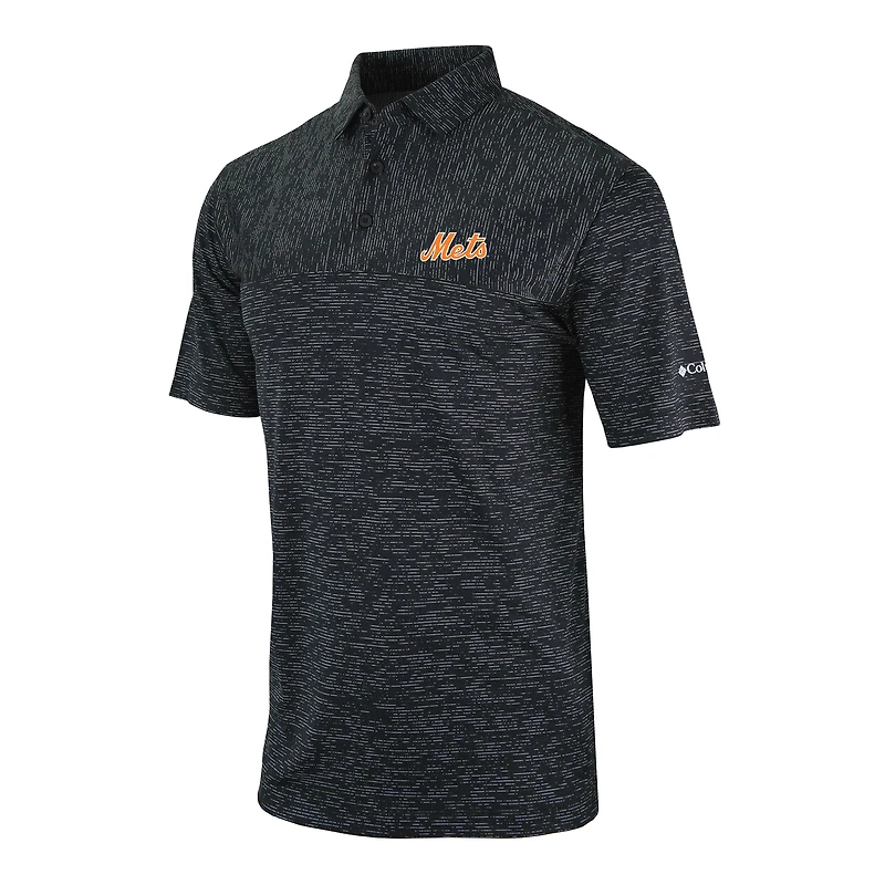 Men's Columbia Black New York Mets Heading Out Polo