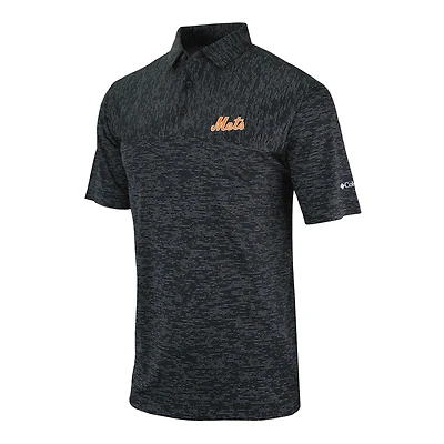 Men's Columbia Black New York Mets Heading Out Polo