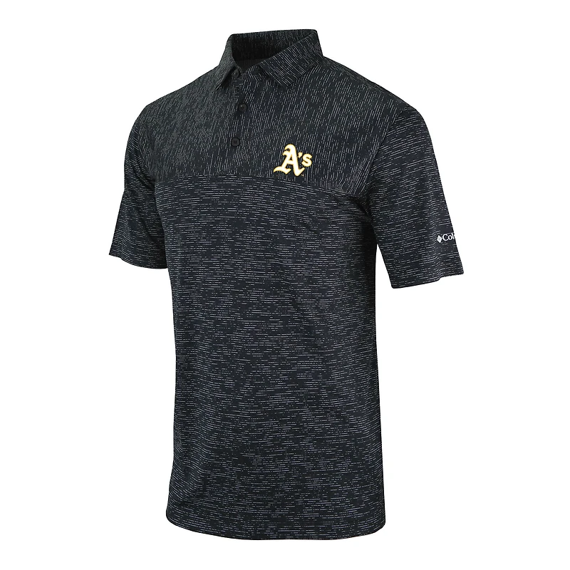 Men's Columbia Black Athletics Heading Out Polo