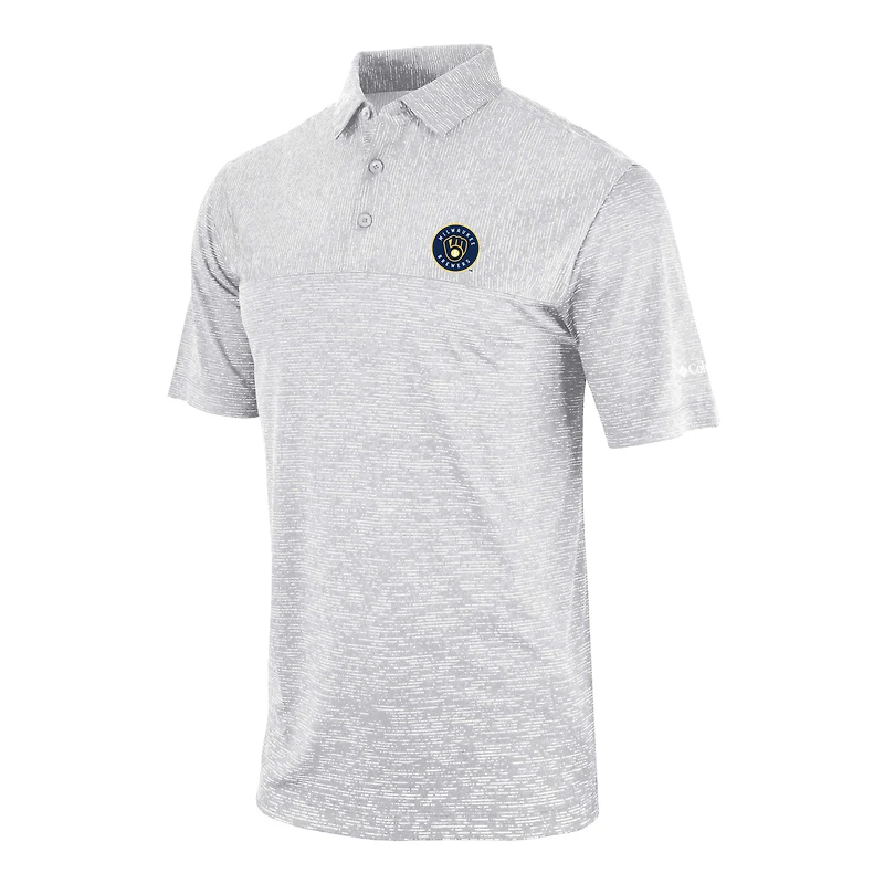 Men's Columbia Gray Milwaukee Brewers Heading Out Polo