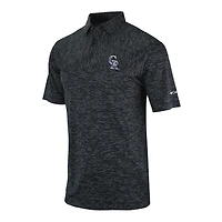 Men's Columbia Black Colorado Rockies Heading Out Polo