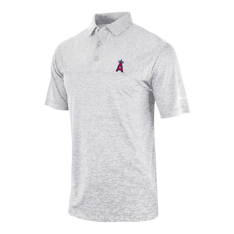 Men's Columbia Gray Los Angeles Angels Heading Out Polo