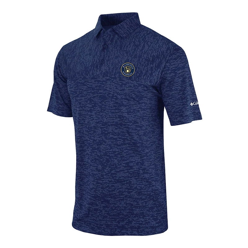 Men's Columbia Navy Milwaukee Brewers Heading Out Polo