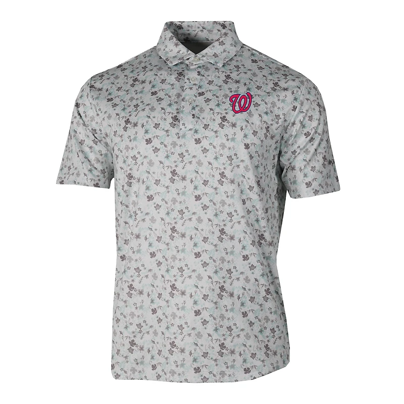 Men's Columbia Gray Washington Nationals Countryside Green Polo