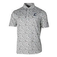 Men's Columbia Gray Miami Marlins Countryside Green Polo
