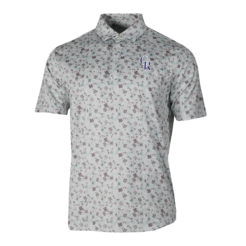 Men's Columbia Gray Colorado Rockies Countryside Green Polo