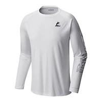 Men's Columbia White Miami Marlins Terminal Tackle Long Sleeve Shirt
