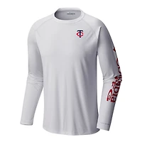 Men's Columbia White Minnesota Twins Terminal Tackle Long Sleeve Shirt