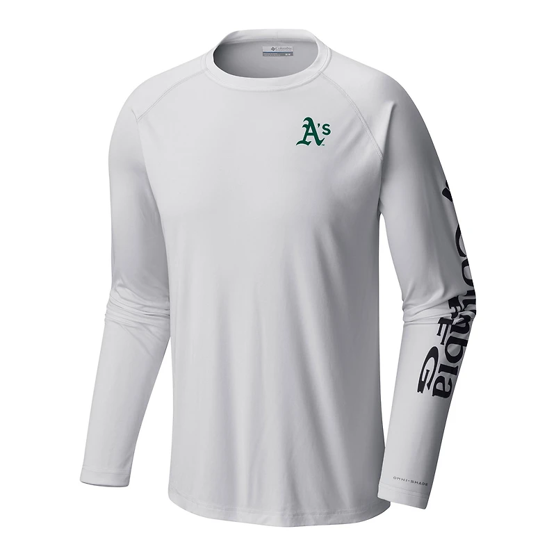 Men's Columbia White Athletics Terminal Tackle Long Sleeve Shirt