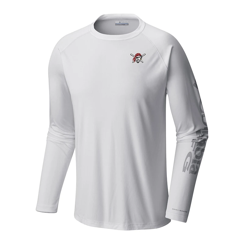 Men's Columbia White Pittsburgh Pirates Terminal Tackle Long Sleeve Shirt