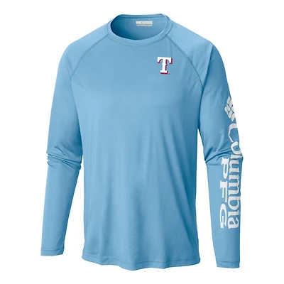 Men's Columbia Light Blue Texas Rangers Terminal Tackle Long Sleeve Shirt