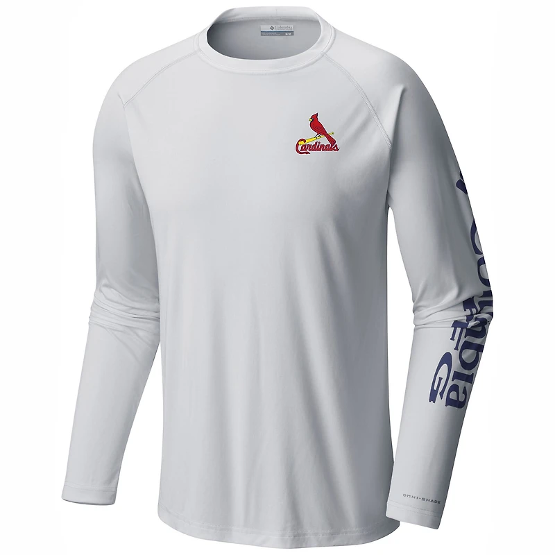 Men's Columbia White St. Louis Cardinals Terminal Tackle Long Sleeve Shirt