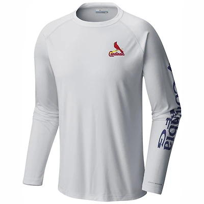 Men's Columbia White St. Louis Cardinals Terminal Tackle Long Sleeve Shirt