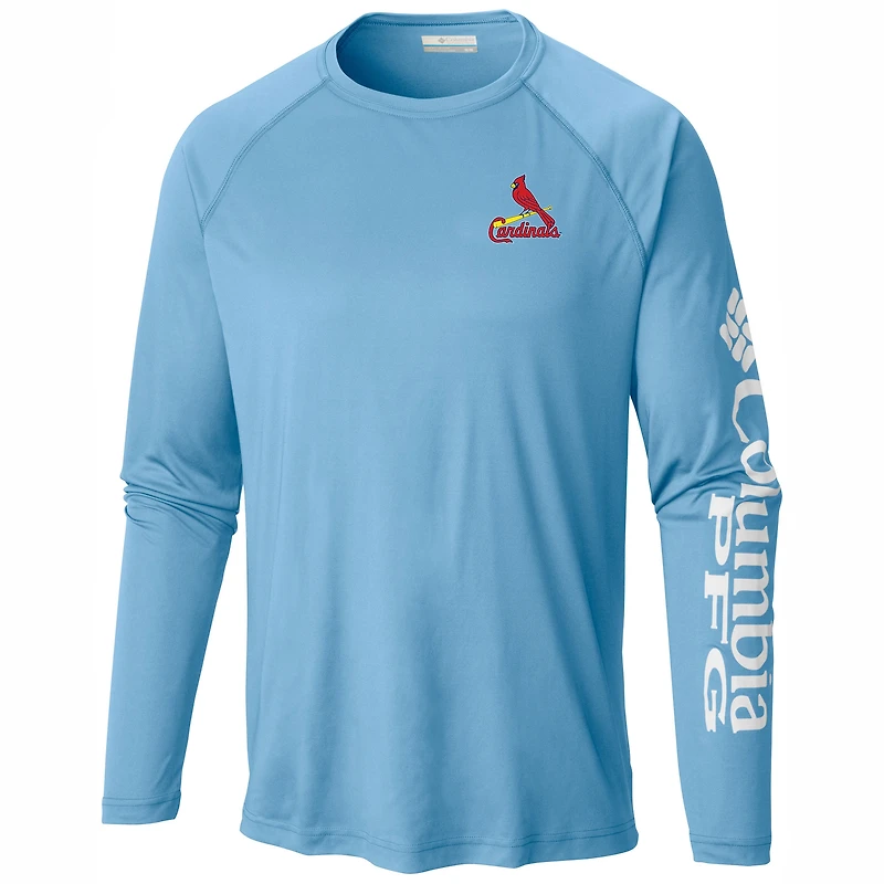 Men's Columbia Light Blue St. Louis Cardinals Terminal Tackle Long Sleeve Shirt