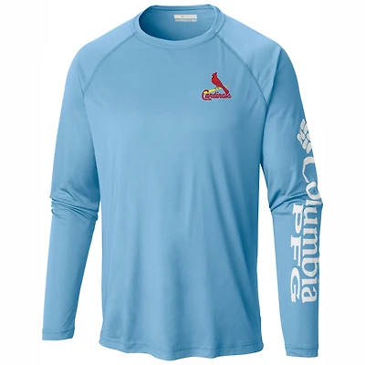 Men's Columbia Light Blue St. Louis Cardinals Terminal Tackle Long Sleeve Shirt
