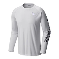 Men's Columbia White Colorado Rockies Terminal Tackle Long Sleeve Shirt